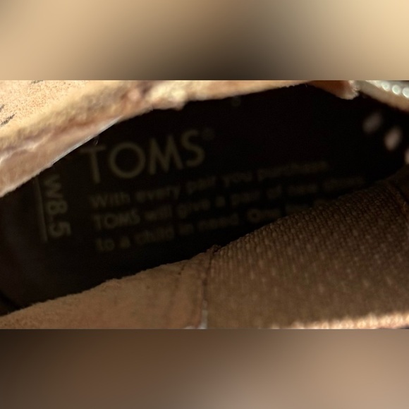 Toms Size 8.5 Tan Women’s Majorca Perforated Suede Heeled Open Toe Booties - Picture 14 of 15